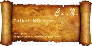 Csikai Márta névjegykártya