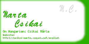 marta csikai business card